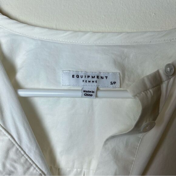EQUIPMENT Classic Button Down Cufflink Shirt White Sz Small - Picture 3 of 8
